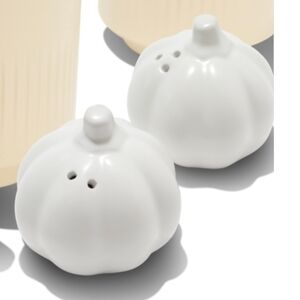 White Pumpkin Salt and Pepper Shakers